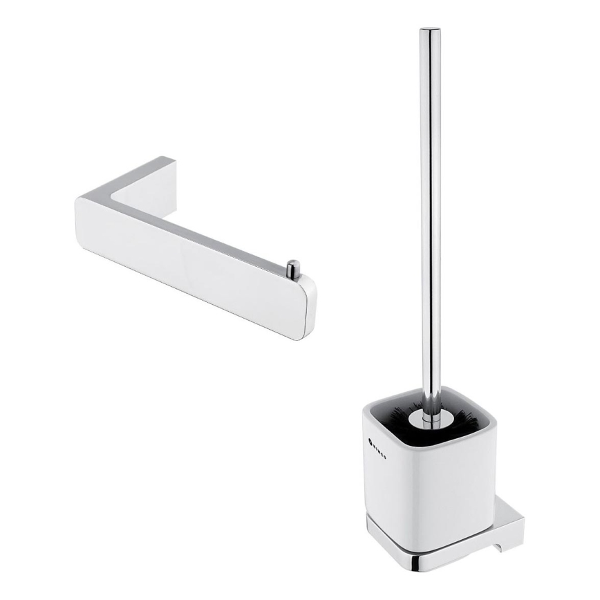 NIMCO MA komplekt-94KN-26 - Seinale paigaldatav tualetihari ja WC-paberi hoidik MAYA läikiv kroom