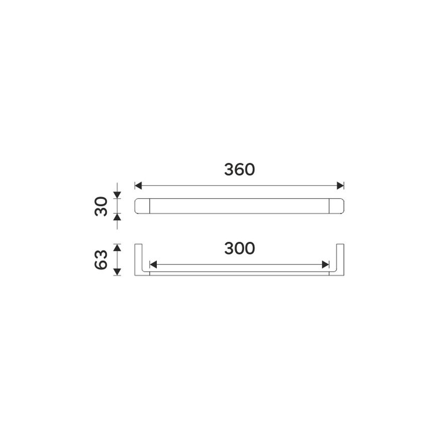 NIMCO MAC 29035-90 - Käterätikuhoidja seinale MAYA 36 cm matt must