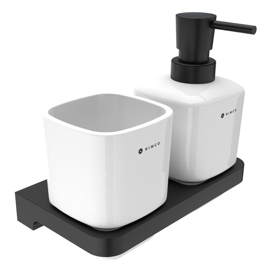 NIMCO MAC 2905831K-T-90 - Seebidosaator seinale ja hambaharjahoidik MAYA 320 mm valge/matt must