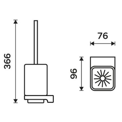 NIMCO MAC 29094CN-90 - Seinale paigaldatav tualetihari MAYA matt klaas/matt must