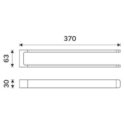 NIMCO MAC 29098-90 - Käterätikuhoidja seinale MAYA 37 cm matt must