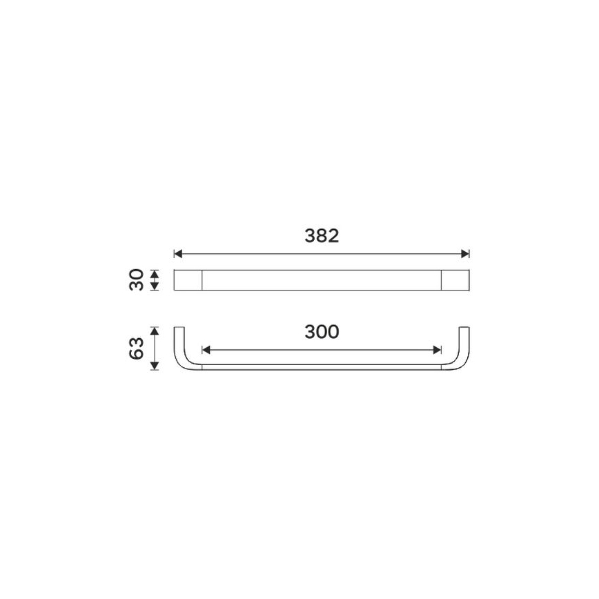 NIMCO NK 30035-26 - Käterätikuhoidja seinale NIKAU 39 cm läikiv kroom