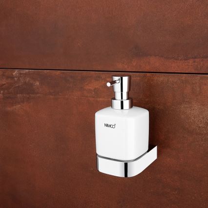 NIMCO NK komplekt-31K-26 - Seinale kinnitatav seebidosaator, hambaharjahoidik ja seinakonks NIKAU 320 mm valge/läikiv kroom