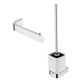 NIMCO NK komplekt-94KN-26 - Seinale paigaldatav tualetihari ja WC-paberi hoidik NIKAU valge/läikiv kroom