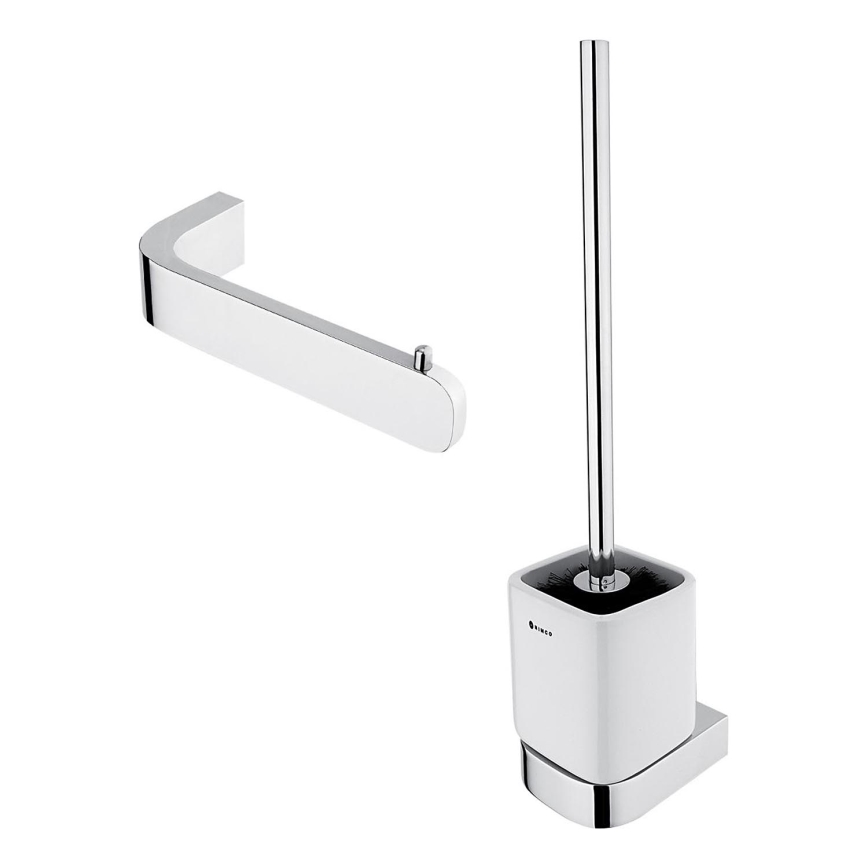 NIMCO NK komplekt-94KN-26 - Seinale paigaldatav tualetihari ja WC-paberi hoidik NIKAU valge/läikiv kroom