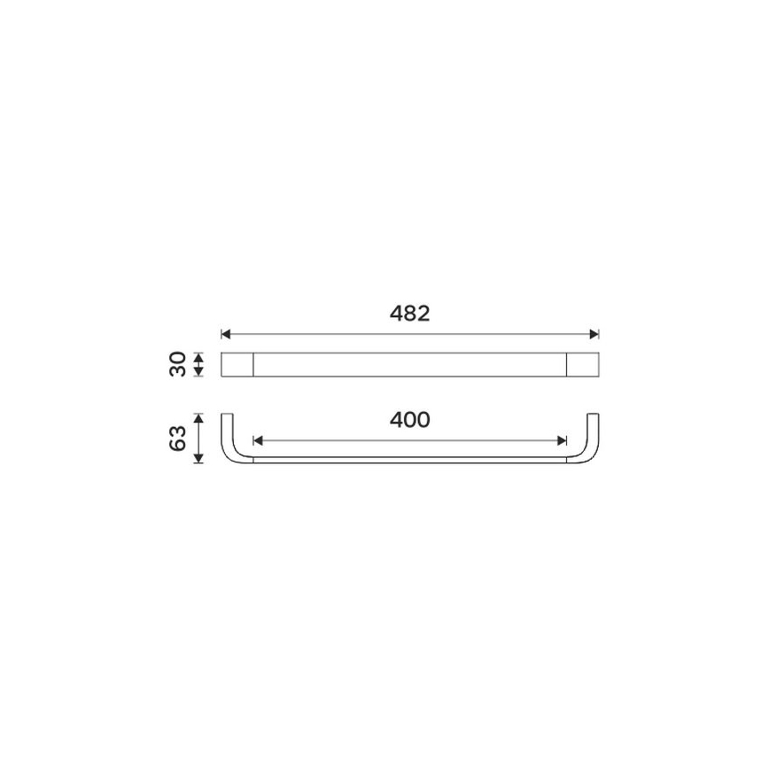 NIMCO NKC 30046-90 - Käterätikuhoidja seinale NIKAU 49 cm matt must