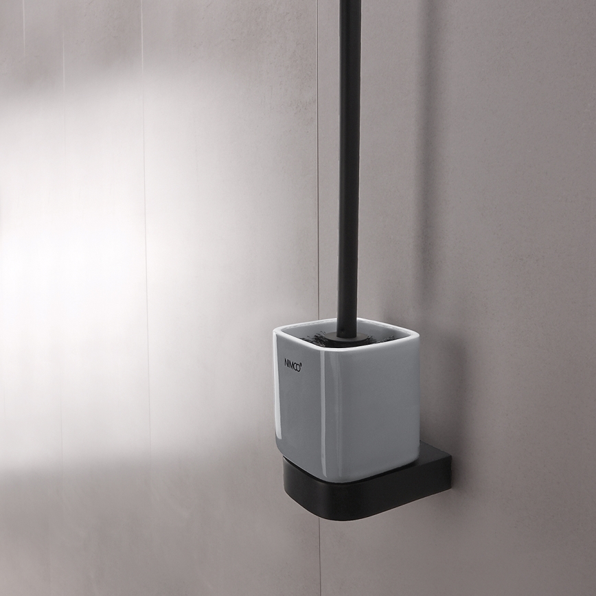 NIMCO NKC 30094KN-90 - Seinale paigaldatav tualetihari NIKAU valge/matt must