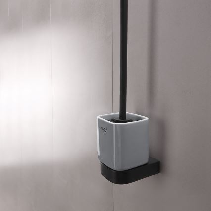 NIMCO NKC komplekt-94KN-90 - Seinale paigaldatav tualetihari ja WC-paberi hoidik NIKAU valge/matt must