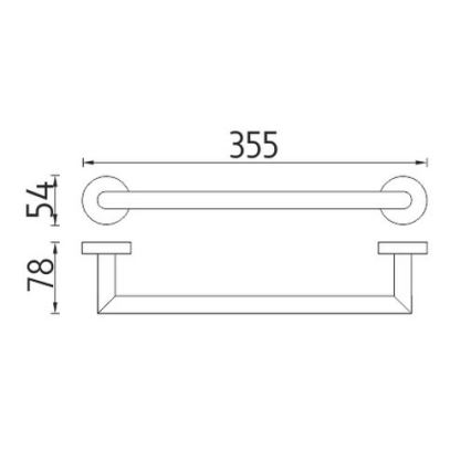 NIMCO UN 13035A-26 - Käterätikuhoidja seinale UNIX 36 cm läikiv kroom