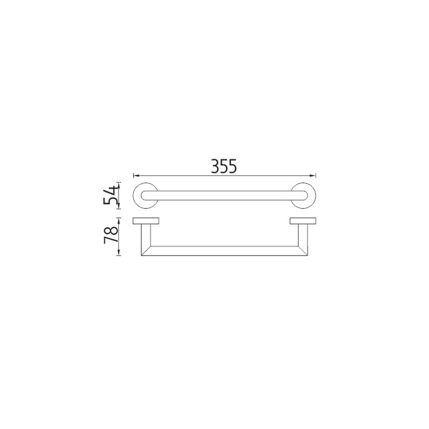 NIMCO UN 13035A-26 - Käterätikuhoidja seinale UNIX 36 cm läikiv kroom