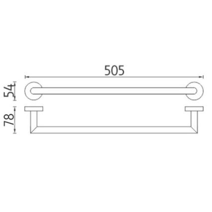 NIMCO UN 13046A-26 - Käterätikuhoidja seinale UNIX 51 cm läikiv kroom