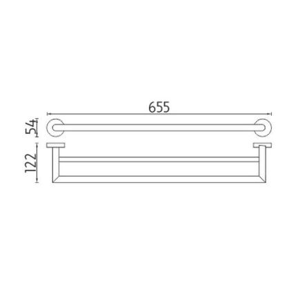 NIMCO UN 13061DA-26 - Käterätikuhoidja seinale UNIX 66 cm läikiv kroom