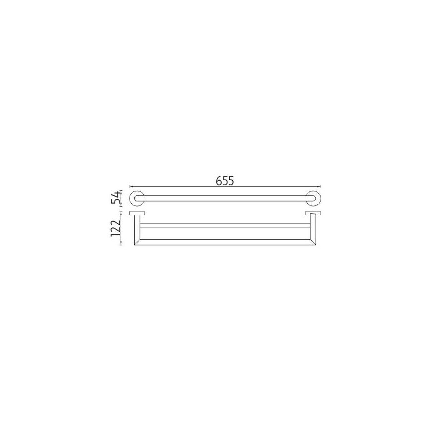NIMCO UN 13061DA-26 - Käterätikuhoidja seinale UNIX 66 cm läikiv kroom