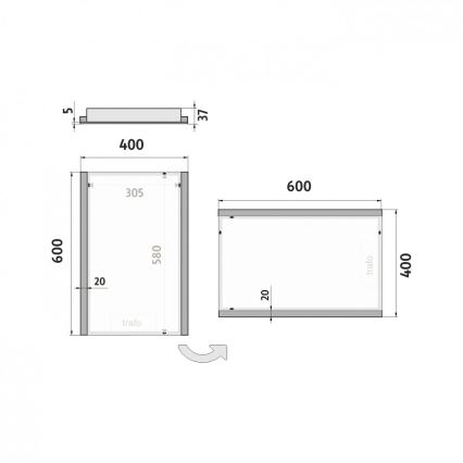 NIMCO ZP 11000 - LED-tagantvalgustusega vannitoa peegel LED/18W/230V 6500K 60x40 cm IP44