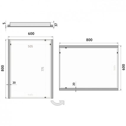 NIMCO ZP 11002 - LED Vannitoapeegel taustvalgustusega LED/24W/230V 6500K 80x60 cm IP44