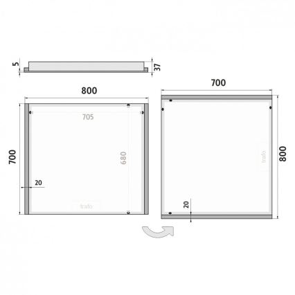 NIMCO ZP 11003 - LED Vannitoapeegel taustvalgustusega LED/21W/230V 6500K 70x80 cm IP44