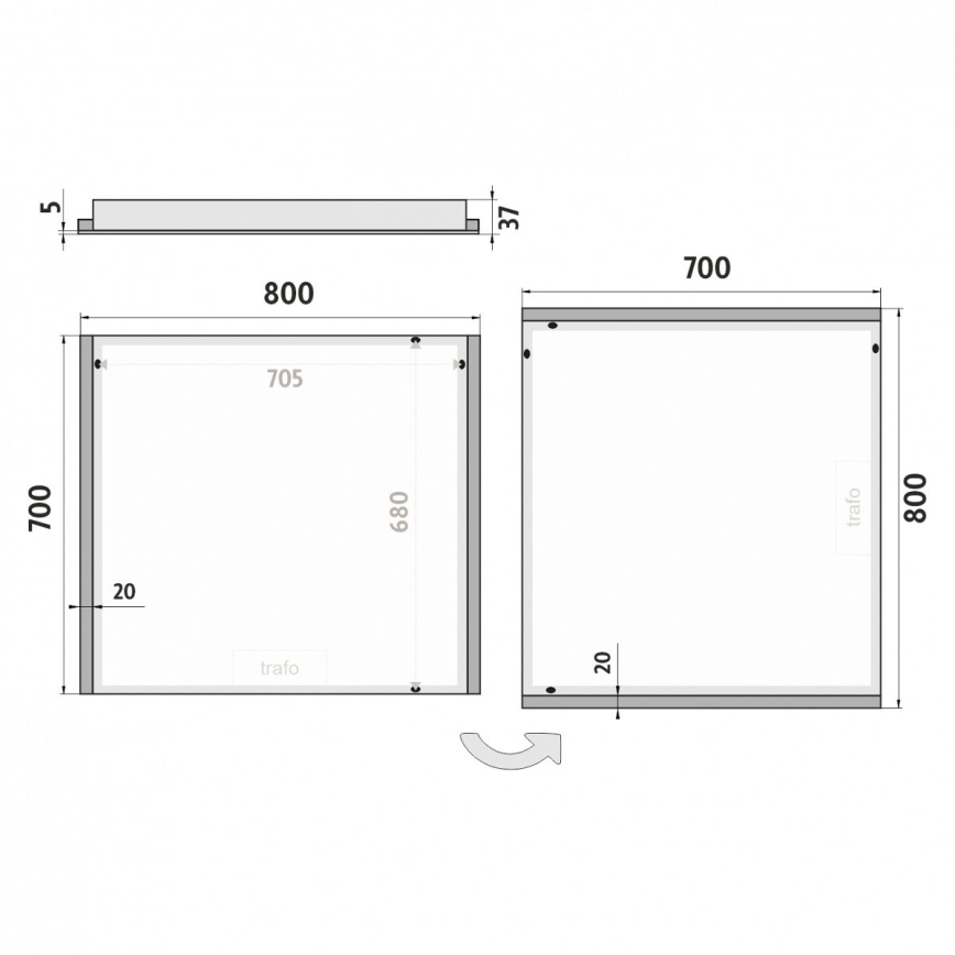 NIMCO ZP 11003 - LED Vannitoapeegel taustvalgustusega LED/21W/230V 6500K 70x80 cm IP44