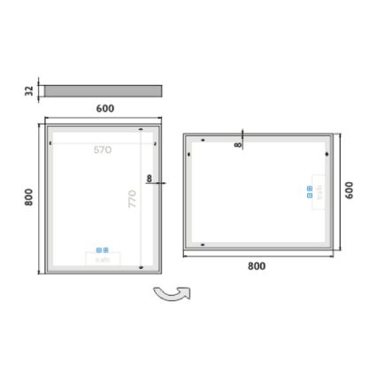 NIMCO ZP 13002VX - LED Hämardatav peegli taustvalgustus vannituppa LED/41W/230V 3000-6500K 80x60 cm IP44