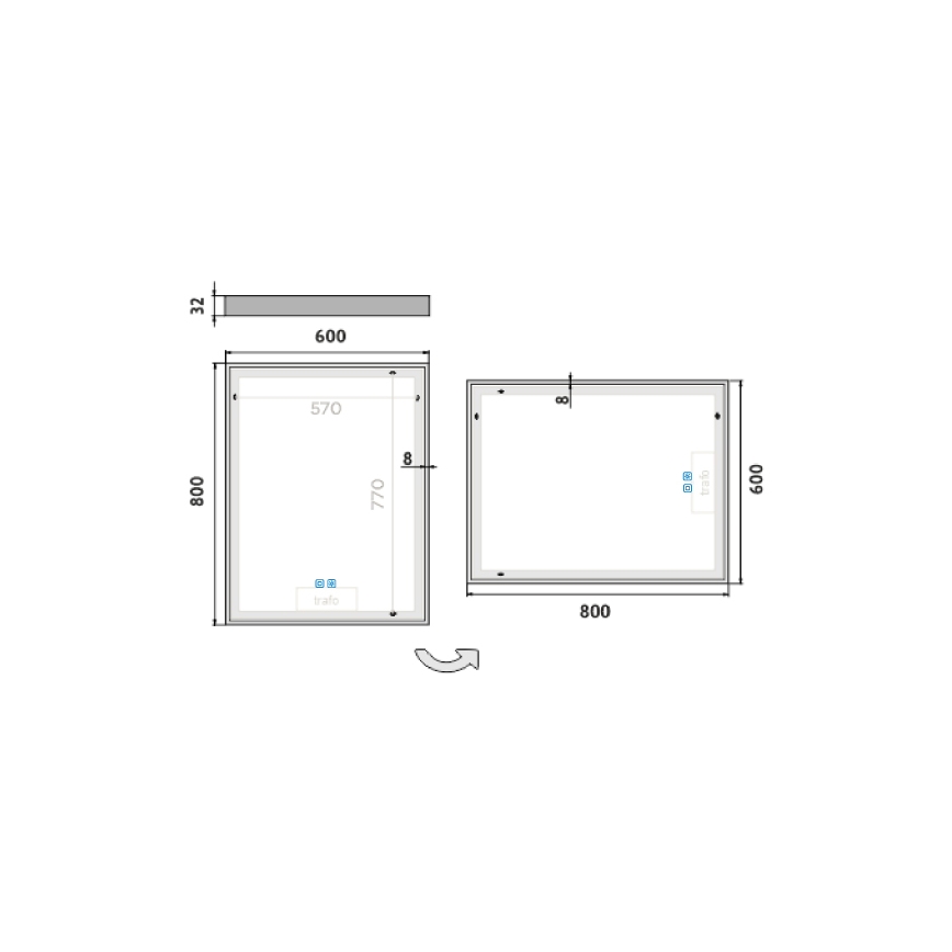 NIMCO ZP 13002VX - LED Hämardatav peegli taustvalgustus vannituppa LED/41W/230V 3000-6500K 80x60 cm IP44