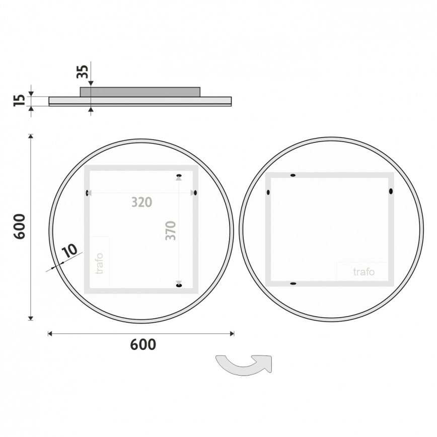 NIMCO ZP 26000R - LED-tagantvalgustusega vannitoapeegel LED/26W/230V 6500K läbimõõt 60 cm IP44