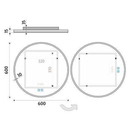 NIMCO ZP 26000RVX - LED Hämardatav peegli taustvalgustus vannituppa LED/26W/230V 3000-6500K d. 60 cm IP44