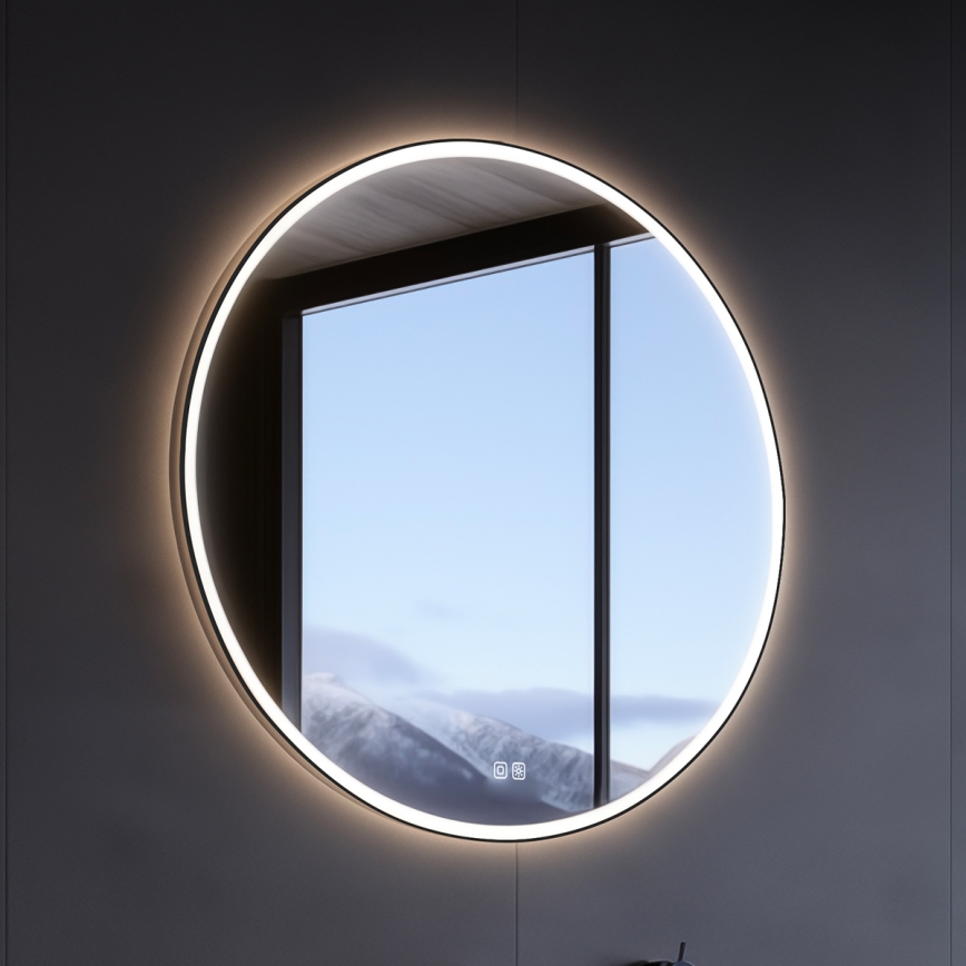 NIMCO ZPC 28000RVX-90 - LED Hämardatav peegli taustvalgustus vannituppa LED/26W/230V 3000-6500K d. 60 cm matt must IP44