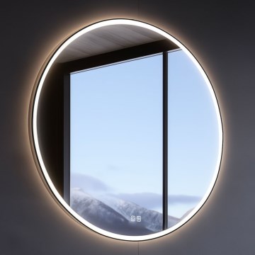 NIMCO ZPC 28001RVX-90 - LED hämardatav vannitoa tagantvalgustusega peegel LED/33W/230V 3000-6500K läb. 70 cm mattmust IP44