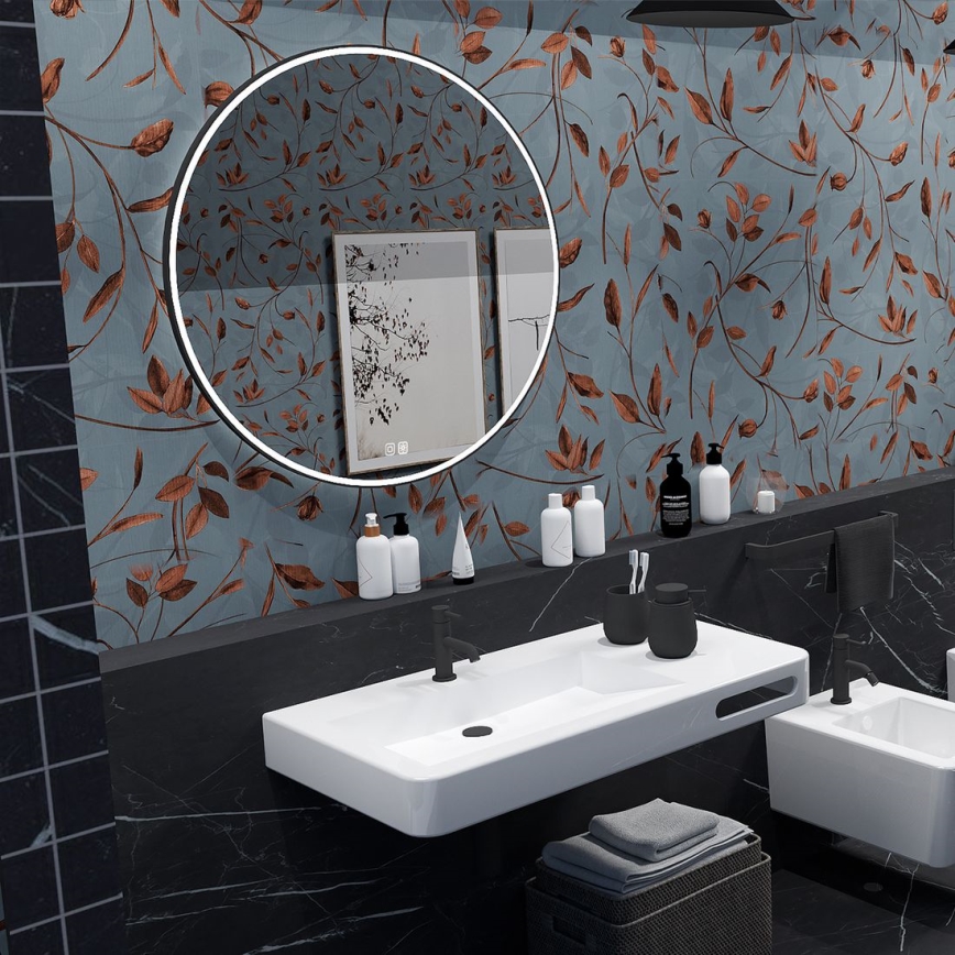 NIMCO ZPC 28001RVX-90 - LED hämardatav vannitoa tagantvalgustusega peegel LED/33W/230V 3000-6500K läb. 70 cm mattmust IP44