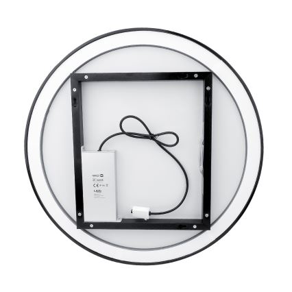 NIMCO ZPC 28001RVX-90 - LED hämardatav vannitoa tagantvalgustusega peegel LED/33W/230V 3000-6500K läb. 70 cm mattmust IP44