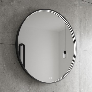 NIMCO ZPC 31001RVX-90 - LED-hämardatav vannitoa tagantvalgustusega peegel LED/22W/230V 3000-6500K läbimõõt 70 cm matt must IP44