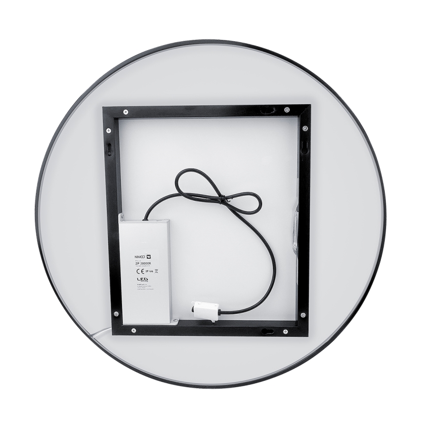 NIMCO ZPC 31002RVX-90 - LED Hämardatav peegli taustvalgustus vannituppa LED/26W/230V 3000-6500K d. 80 cm matt must IP44