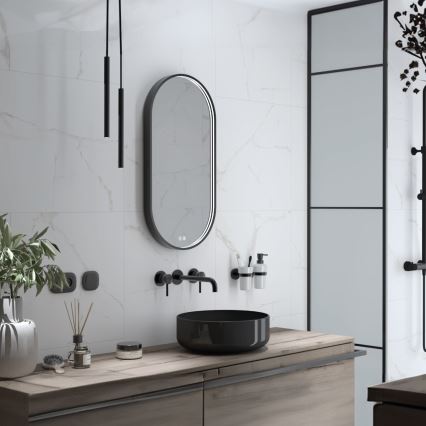 NIMCO ZPC 32002LVX-90 - LED-hämardatav vannitoa tagantvalgustusega peegel LED/25W/230V 3000-6500K 80x40 cm matt must IP44