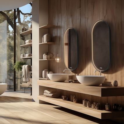 NIMCO ZPC 32002LVX-90 - LED-hämardatav vannitoa tagantvalgustusega peegel LED/25W/230V 3000-6500K 80x40 cm matt must IP44