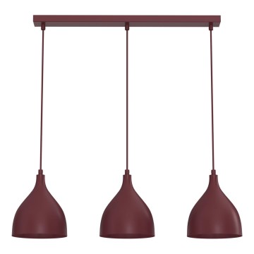 NOAK CLASSIC rippvalgusti kaabliga 3xE27/15W/230V bordoopunane