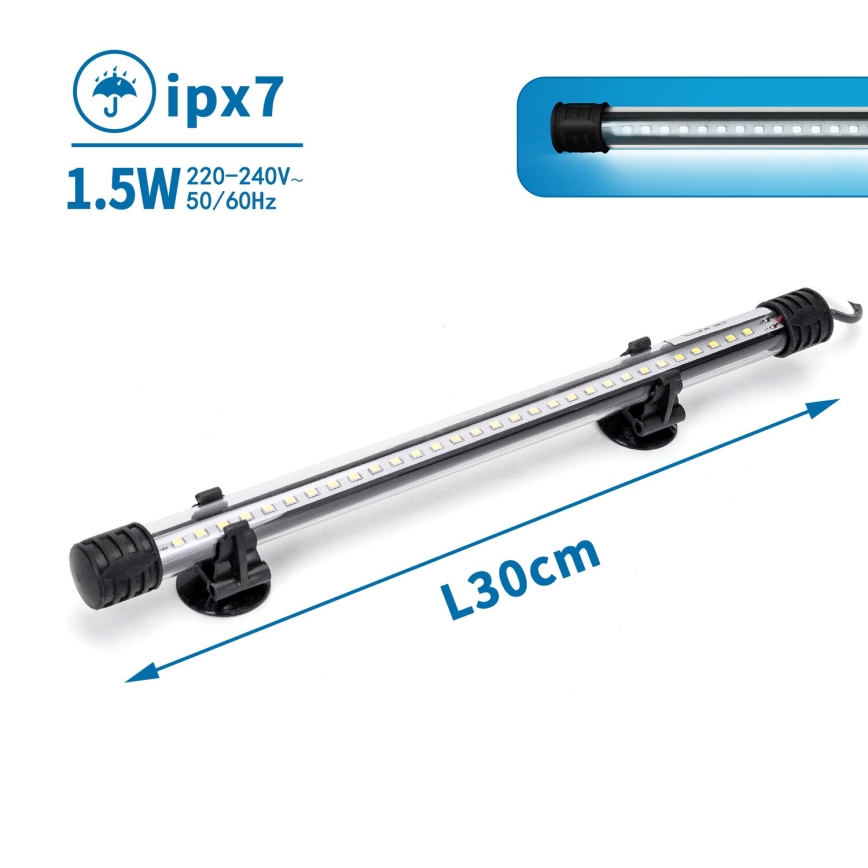 Nobleza - LED Akvaariumi valgustus LED/1,5W/230V IPX7 30 cm