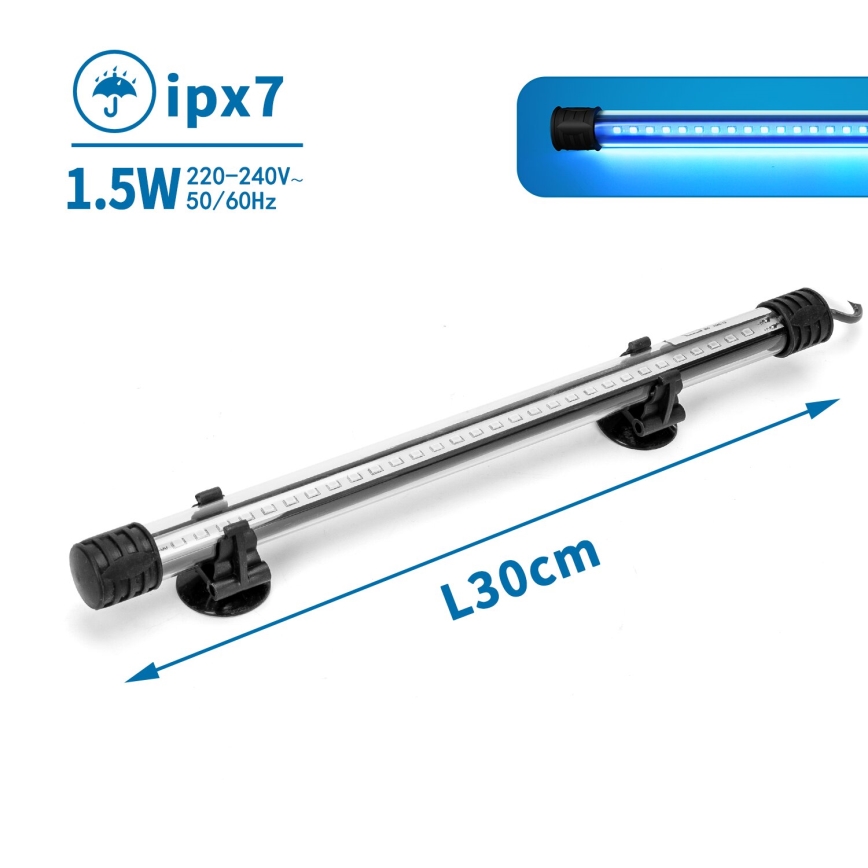Nobleza - LED Akvaariumi valgustus LED/1,5W/230V IPX7 30 cm