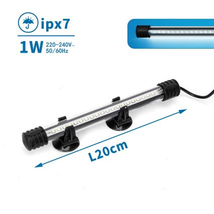 Nobleza - LED Akvaariumi valgustus LED/1W/230V IPX7 20 cm