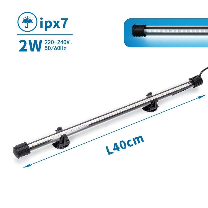 Nobleza - LED Akvaariumi valgustus LED/2W/230V IPX7 40 cm