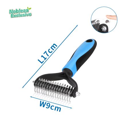 Nobleza - Piiramiskamm kassidele ja koertele sinine 9 cm