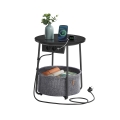 NOIRA 45 cm abilaud, sisseehitatud pistikupesade ja USB-portidega, hall/must