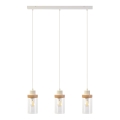 Nööriga ripplamp WOODNEST 3xE27/15W/230V männipuit/kreem