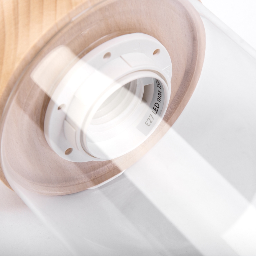 Nööriga ripplamp WOODNEST 3xE27/15W/230V männipuit/kreem