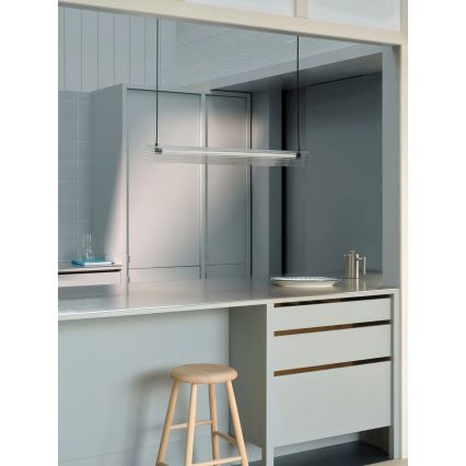 Nordlux - ALIANI LED hämardatav ripats juhtmega, 20W/230V, 3000K, 100 cm, must/läbipaistev