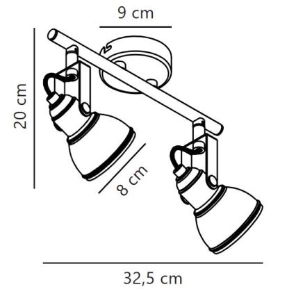 Nordlux - Kohtvalgusti ASLAK 2xGU10/35W/230V must