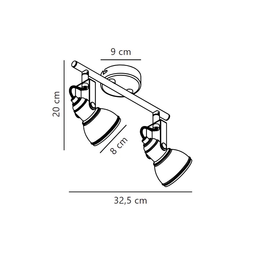 Nordlux - Kohtvalgusti ASLAK 2xGU10/35W/230V must