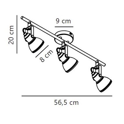 Nordlux - Kohtvalgusti ASLAK 3xGU10/35W/230V