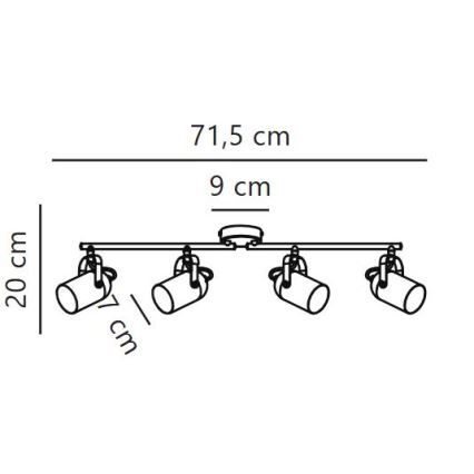 Nordlux - Kohtvalgusti LOTUS 4xE14/40W/230V