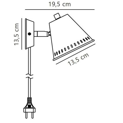 Nordlux - Kohtvalgusti seinale PINE 1xGU10/15W/230V