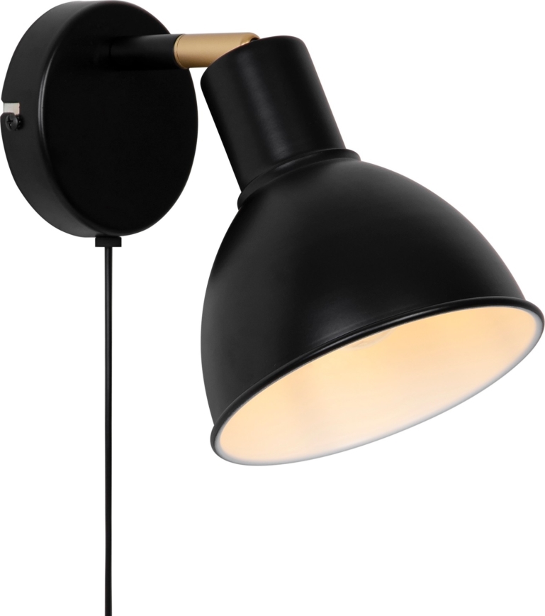 Nordlux - Kohtvalgusti seinale POP 1xE27/18W/230V must/kuldne