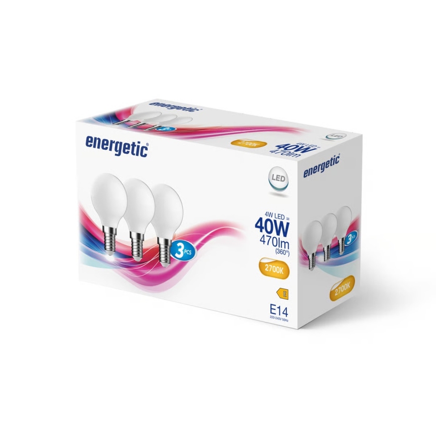Nordlux - KOMPLEKT 3x LED-pirn G45 E14/4W/230V 2700K